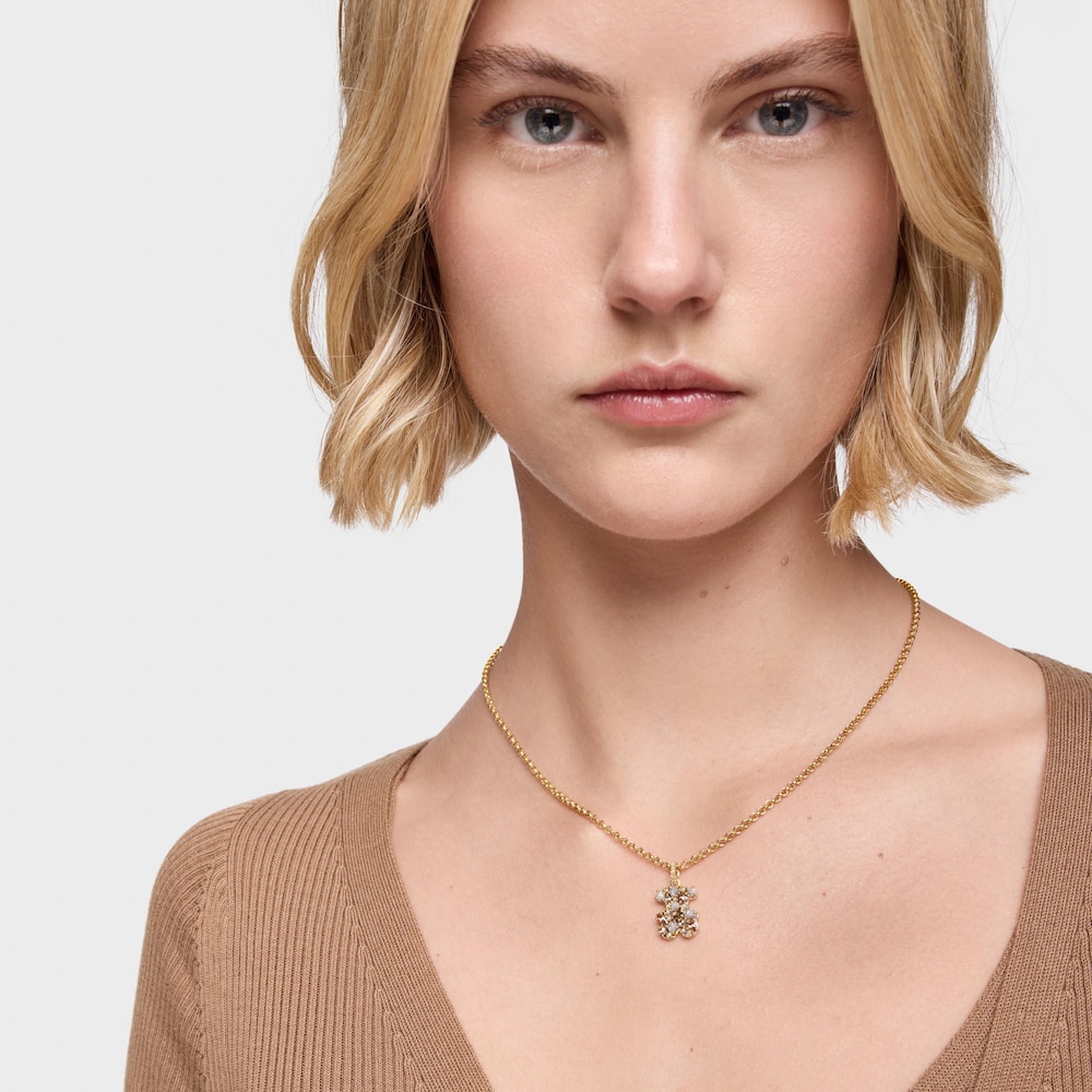 Anh&auml;nger TOUS Sweet 40s mit B&auml;renmotiv aus 18&nbsp;kt vergoldetem Silber mit Diamanten