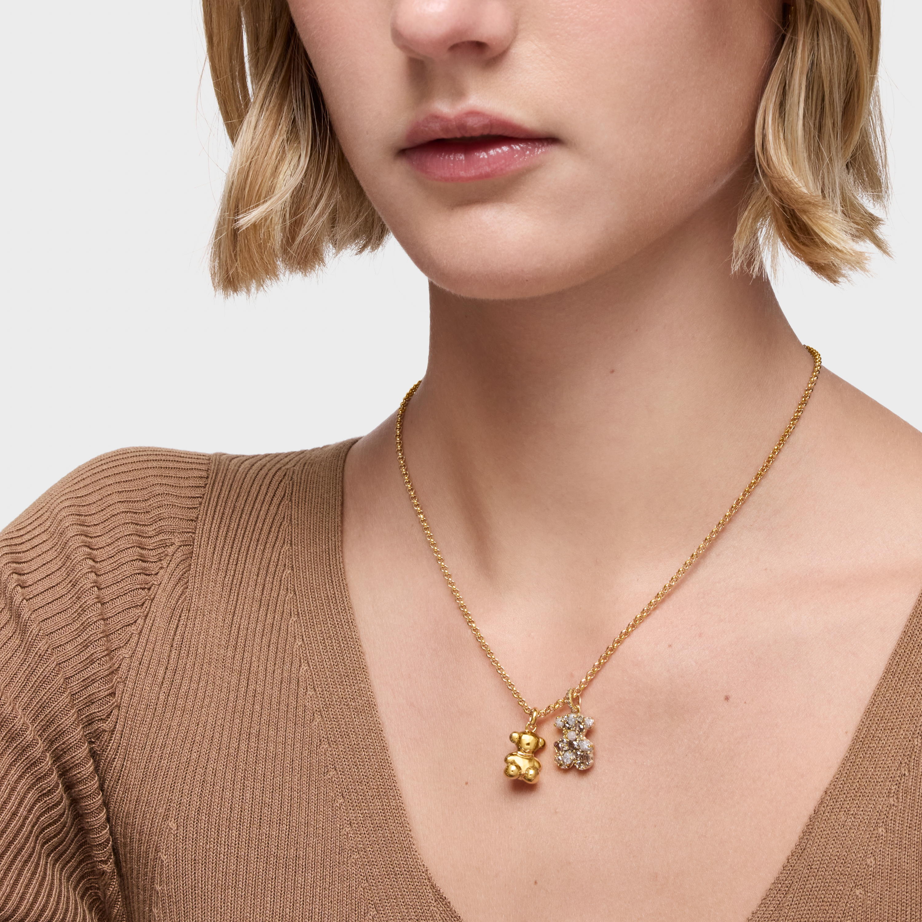 Bear Pendant with 18K gold vermeil and diamonds TOUS Sweet 40s