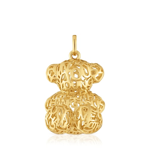 Colgante oso calado con baño de oro 18 kt sobre plata Bold Bear