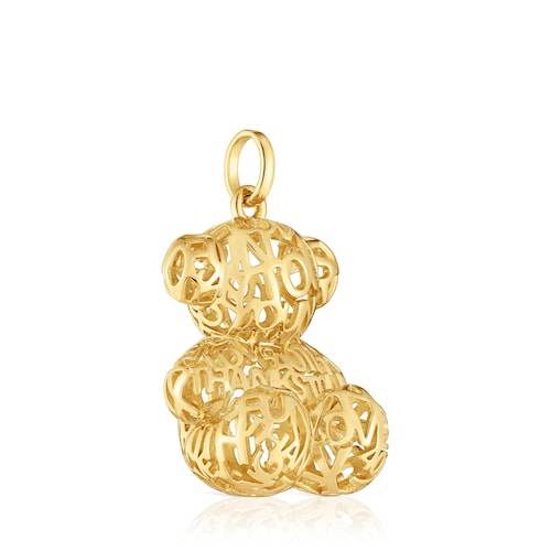 Colgante oso calado con baño de oro 18 kt sobre plata Bold Bear