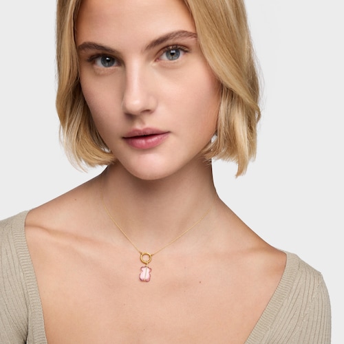 Colgante oso con diamantes, amatista y oro 14 kt Sweet Dolls