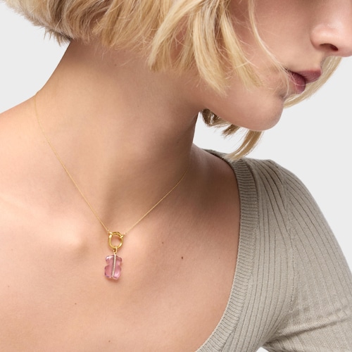 Colgante oso con diamantes, amatista y oro 14 kt Sweet Dolls