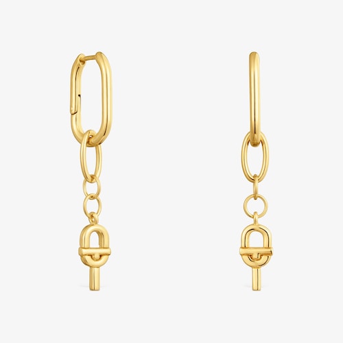 Long hoop earrings with 18K gold vermeil TOUS MANIFESTO
