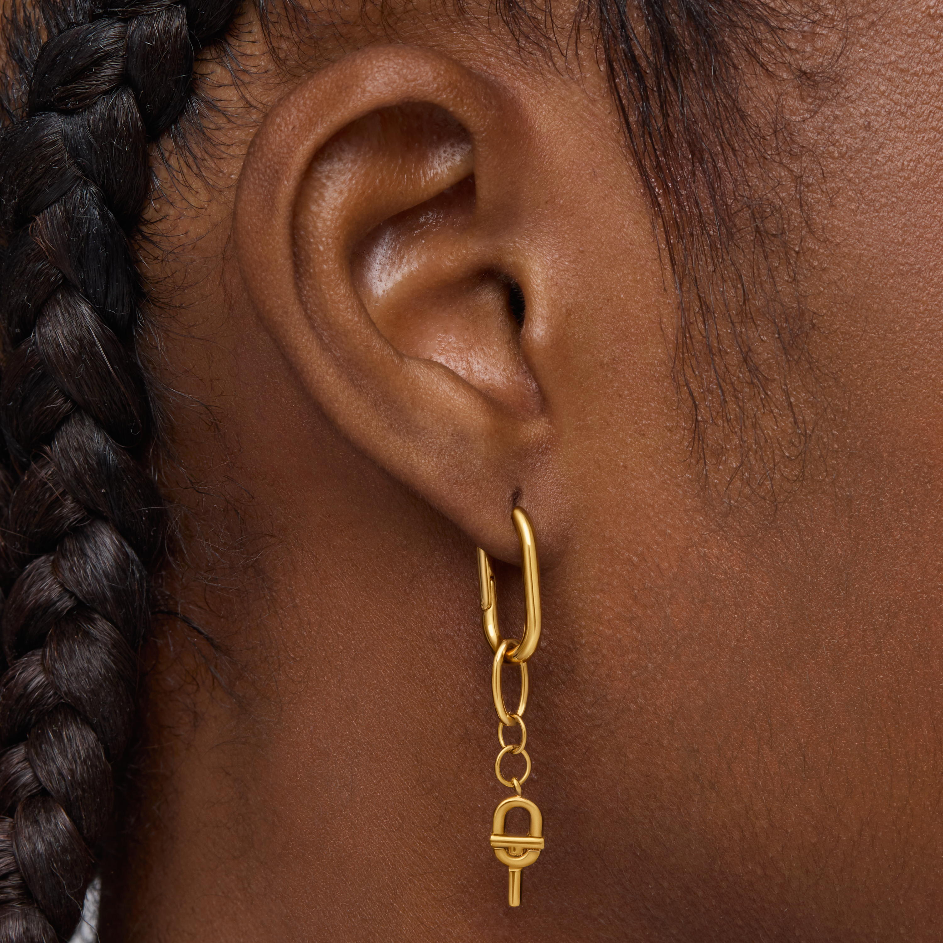 Long hoop earrings with 18K gold vermeil TOUS MANIFESTO