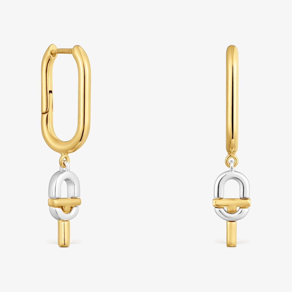 Short two-tone Hoop earrings TOUS MANIFESTO