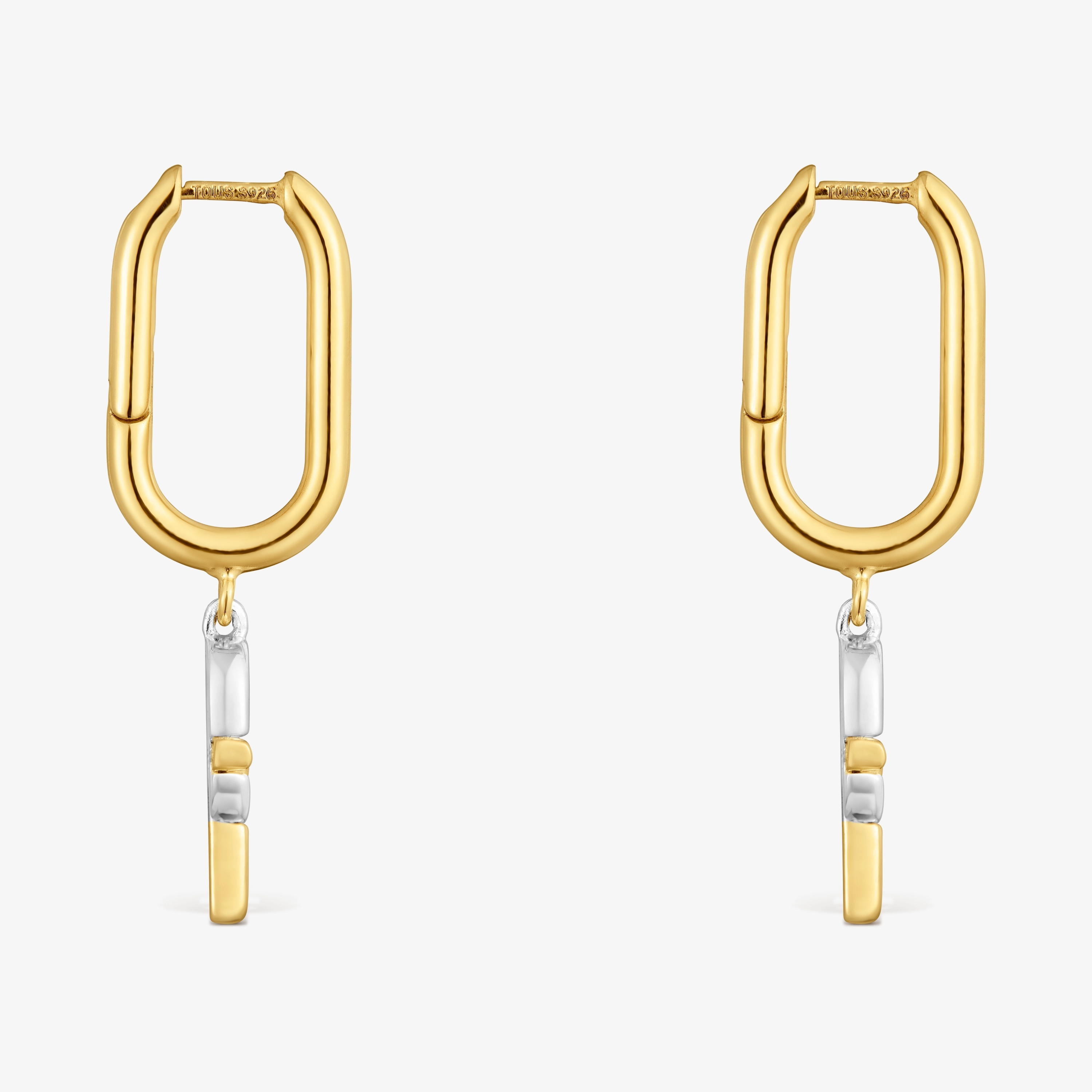 Short two-tone Hoop earrings TOUS MANIFESTO