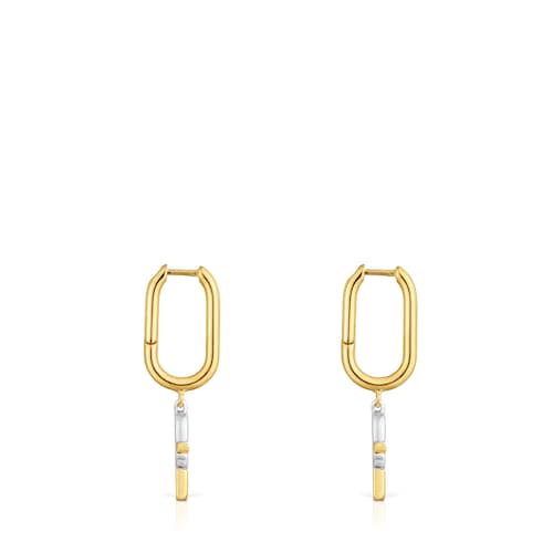 Pendientes de aro cortos bicolor TOUS MANIFESTO