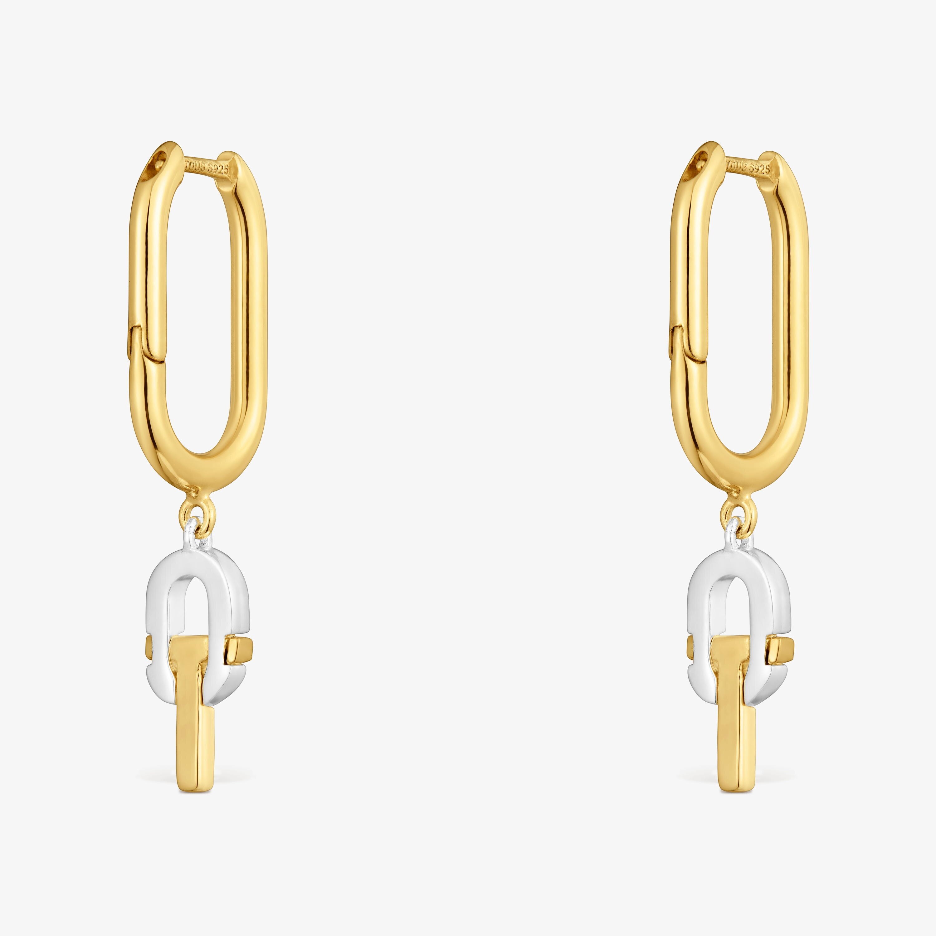Short two-tone Hoop earrings TOUS MANIFESTO