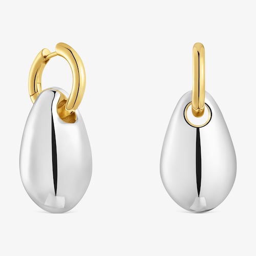 Long two-tone Hoop earrings Warm