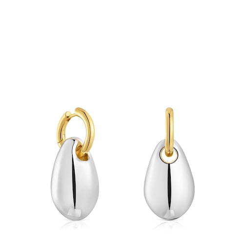Long twotone Hoop earrings Warm