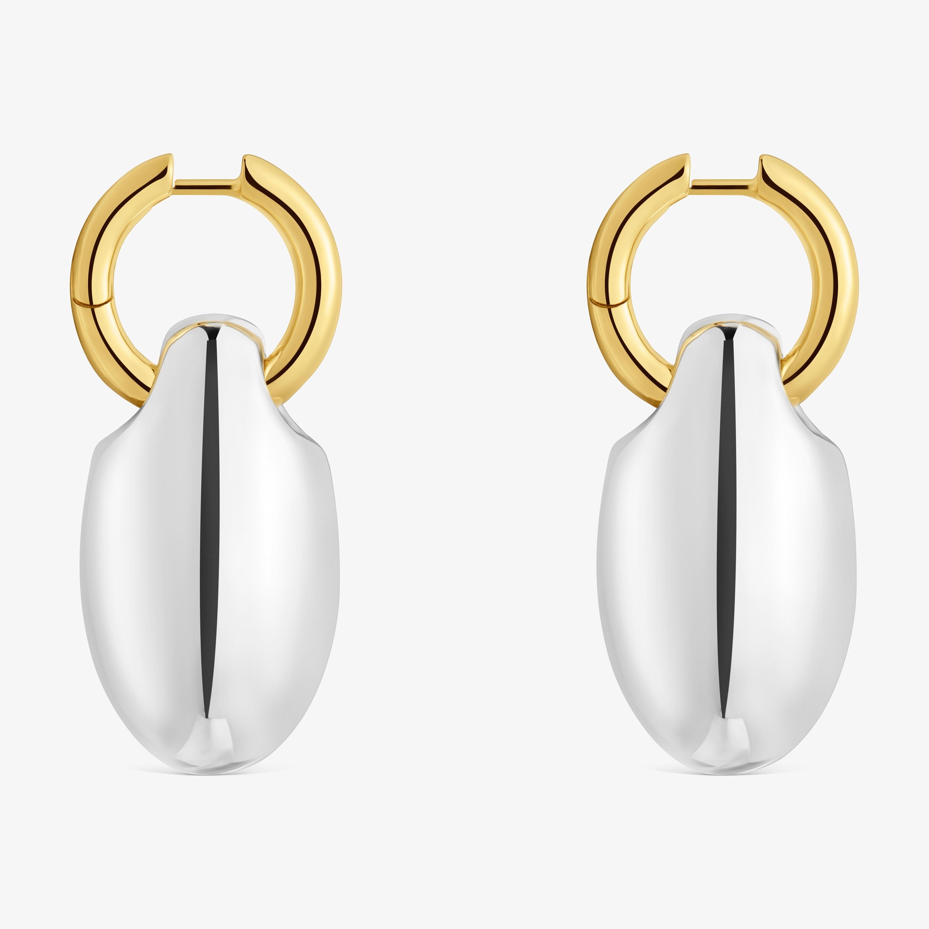 Long two-tone Hoop earrings Warm