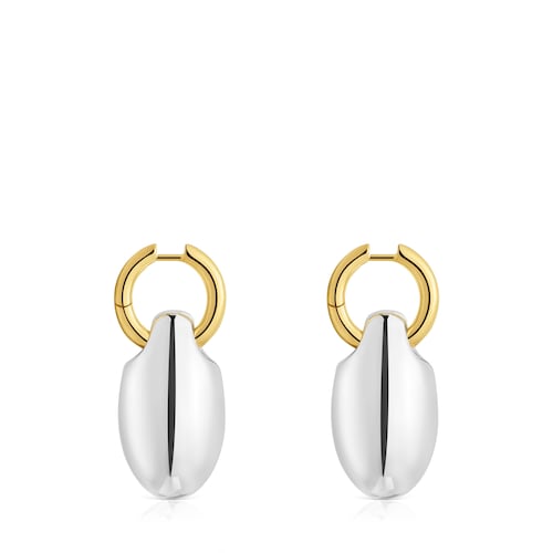 Long twotone Hoop earrings Warm