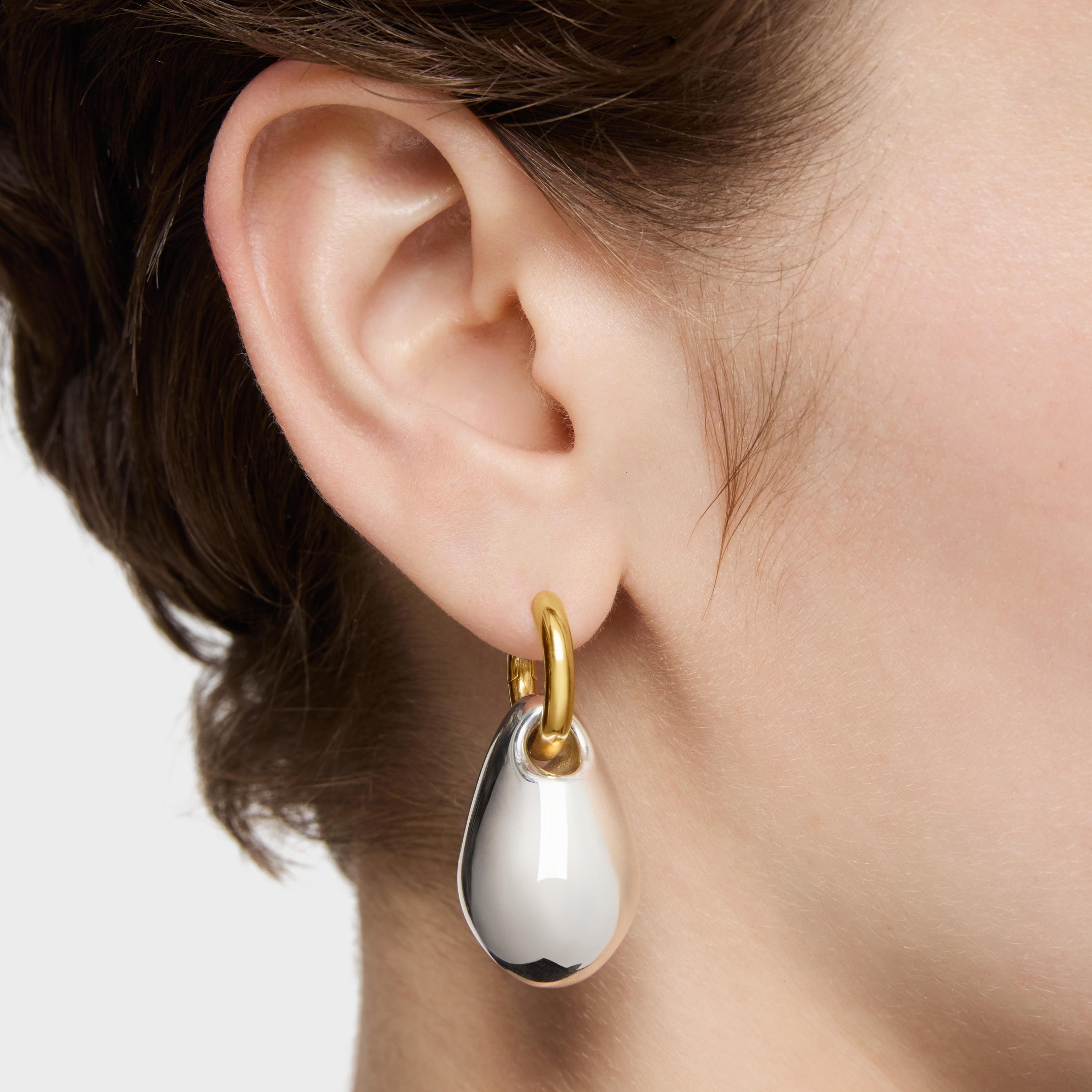 Long two-tone Hoop earrings Warm