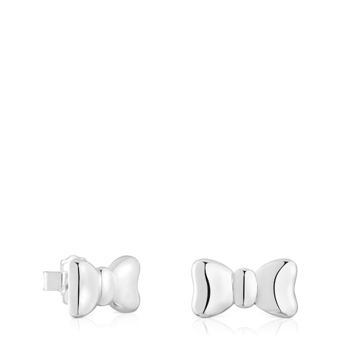 Silver bow Earrings TOUS Ribbon