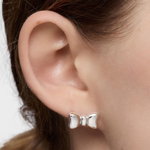 Silver bow Earrings TOUS Ribbon