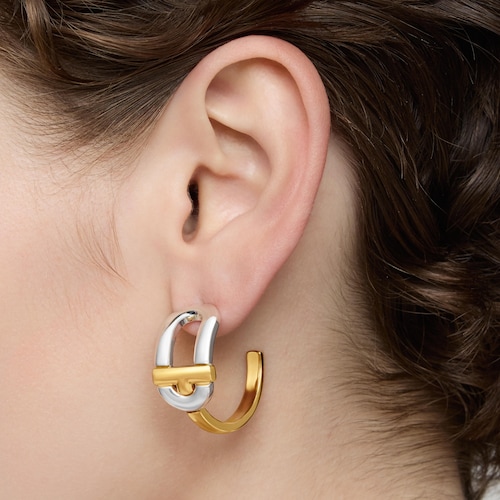 Pendientes de aro bicolor TOUS MANIFESTO