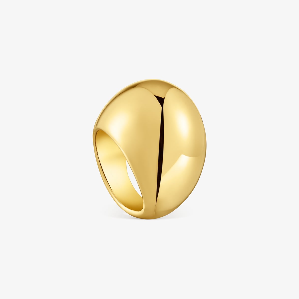 Tous - Anillo Ancho Con Baño De Oro De 18 Kt Sobre Plata Abombado Warm Talla 10