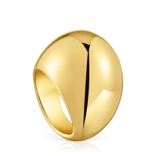 Wide Dome ring with 18kt gold plating over silver Warm