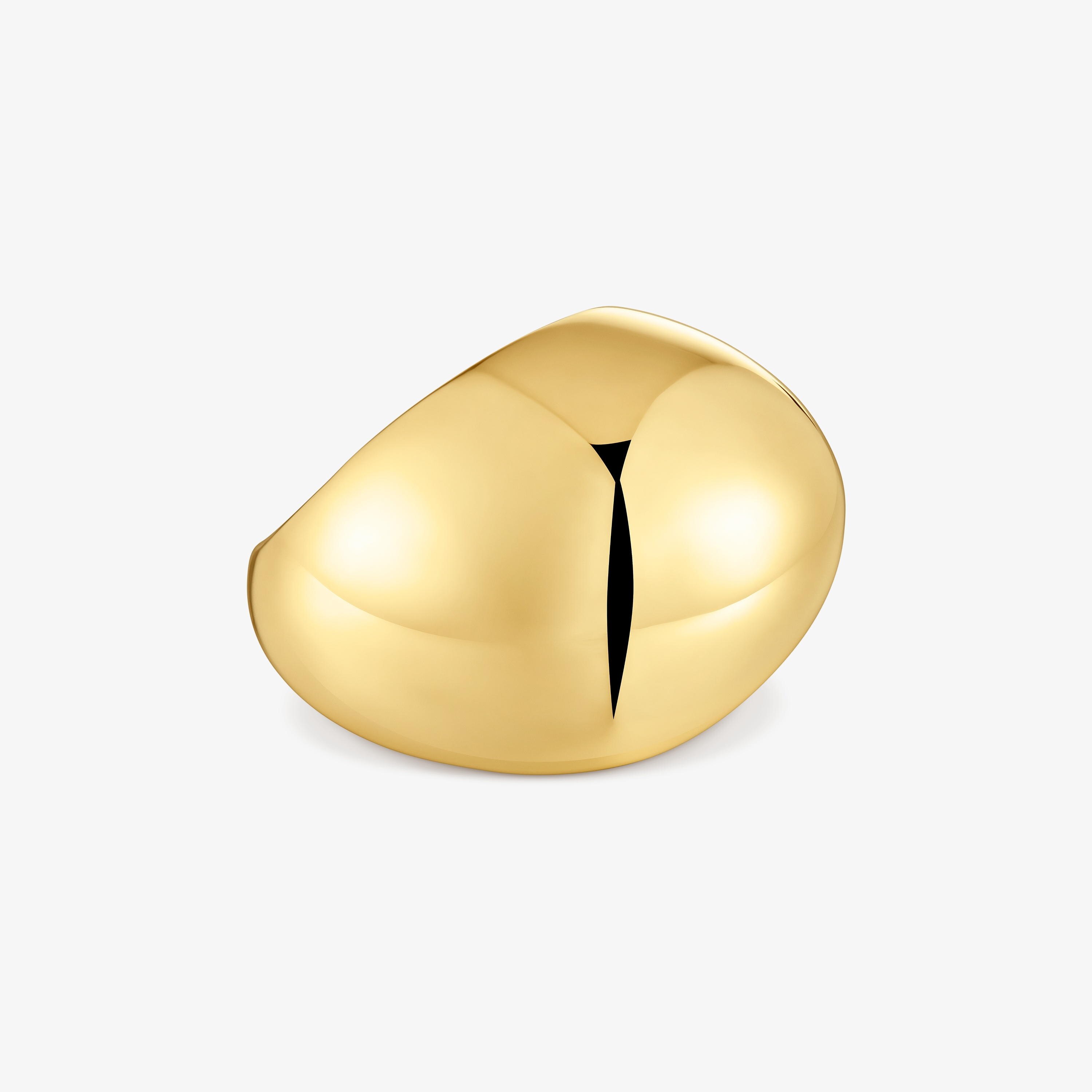Wide Dome ring with 18K gold vermeil Warm