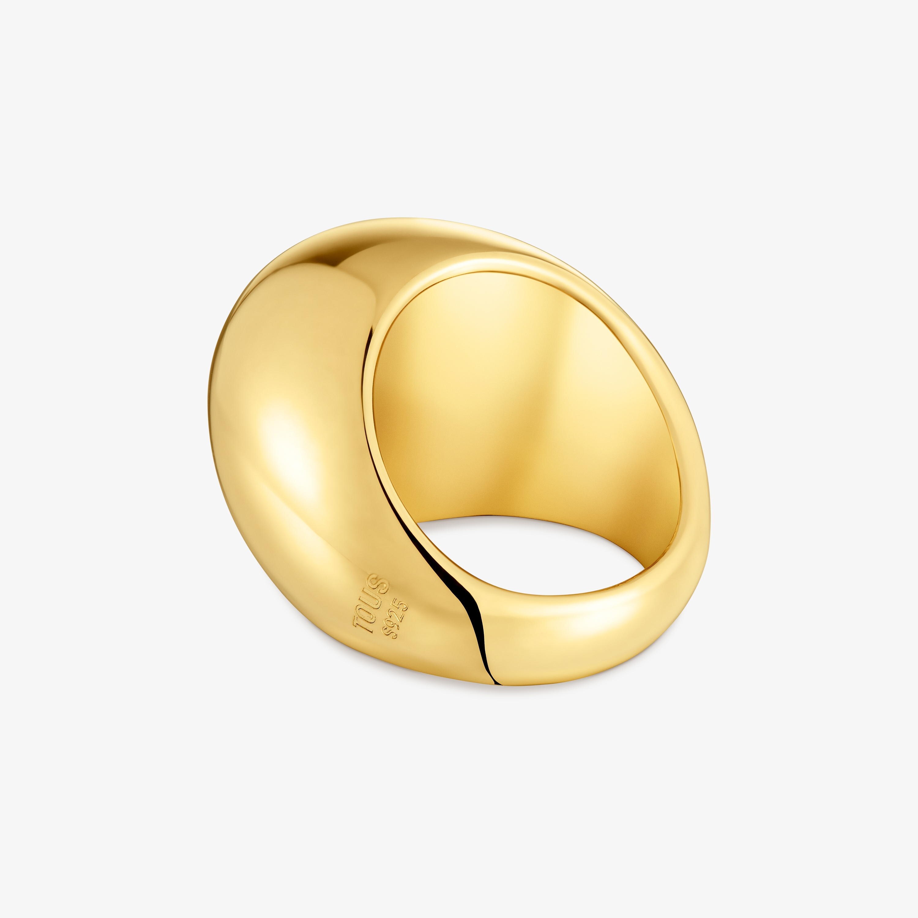 Wide Dome ring with 18K gold vermeil Warm
