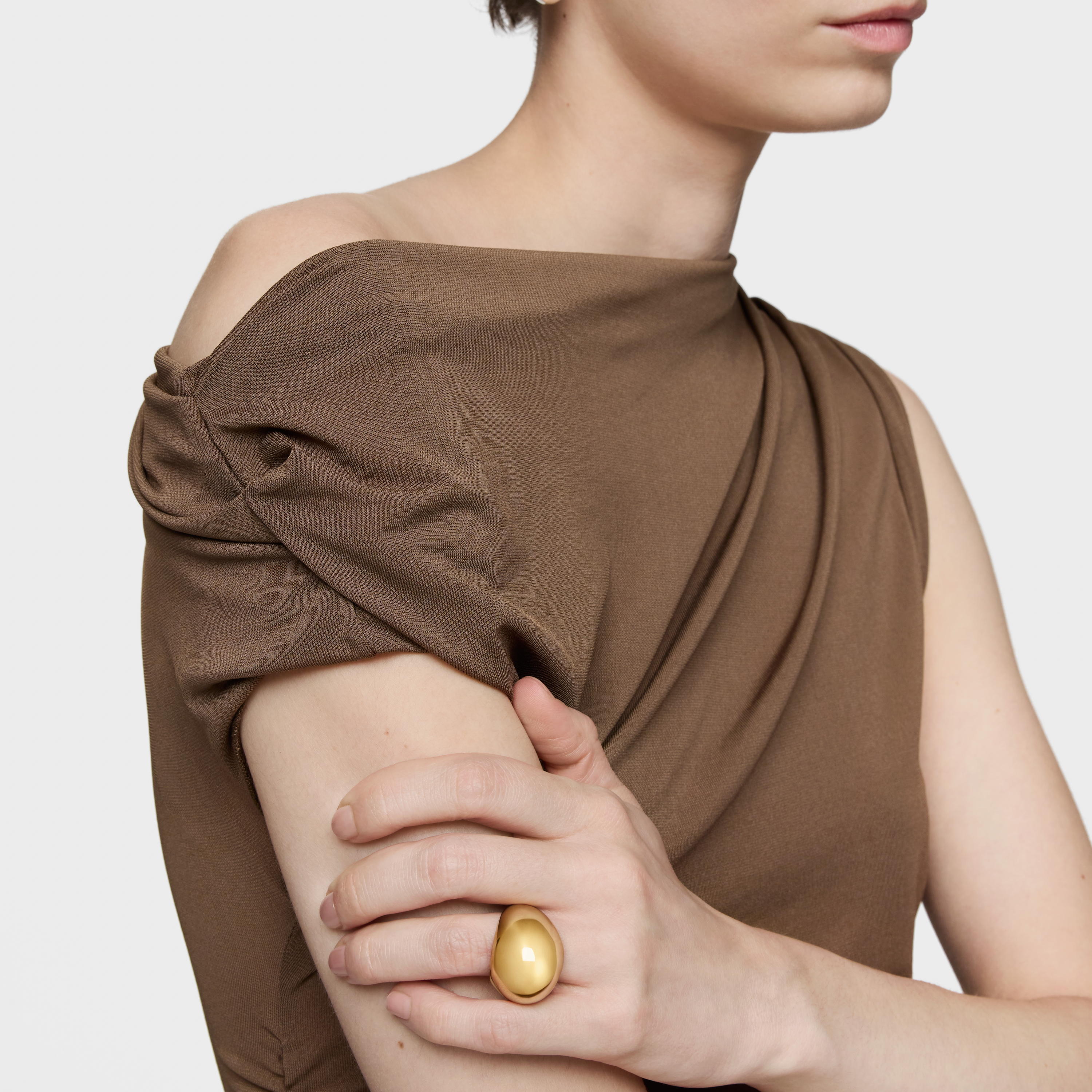 Wide Dome ring with 18K gold vermeil Warm