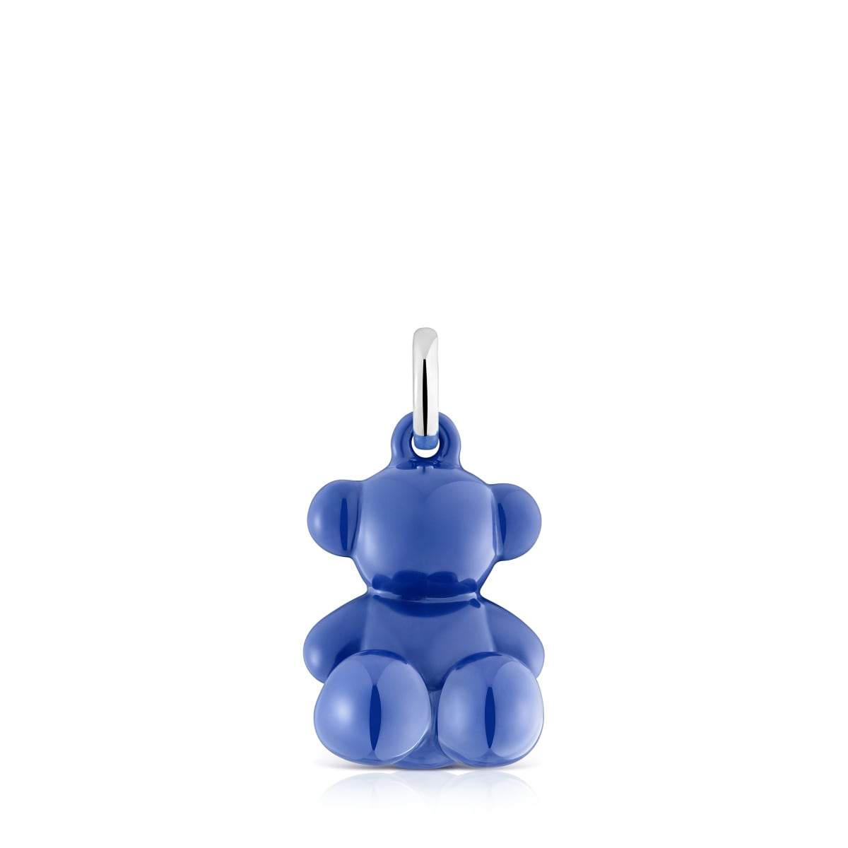 Colgante oso de plata y cerámica azul marino Bold Bear