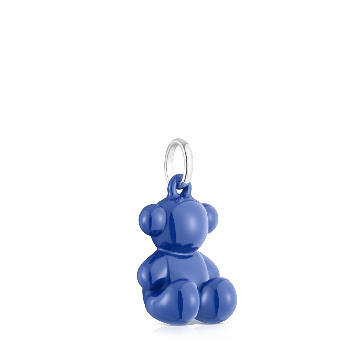 Colgante oso de plata y cerámica azul marino Bold Bear