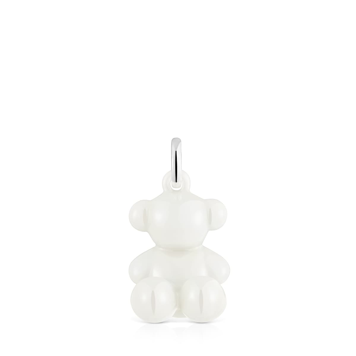 Colgante oso de plata y cerámica blanca Bold Bear