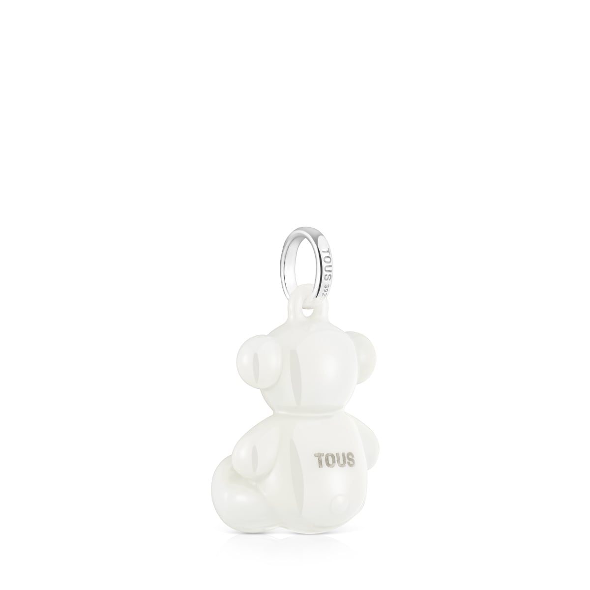 Colgante oso de plata y cerámica blanca Bold Bear