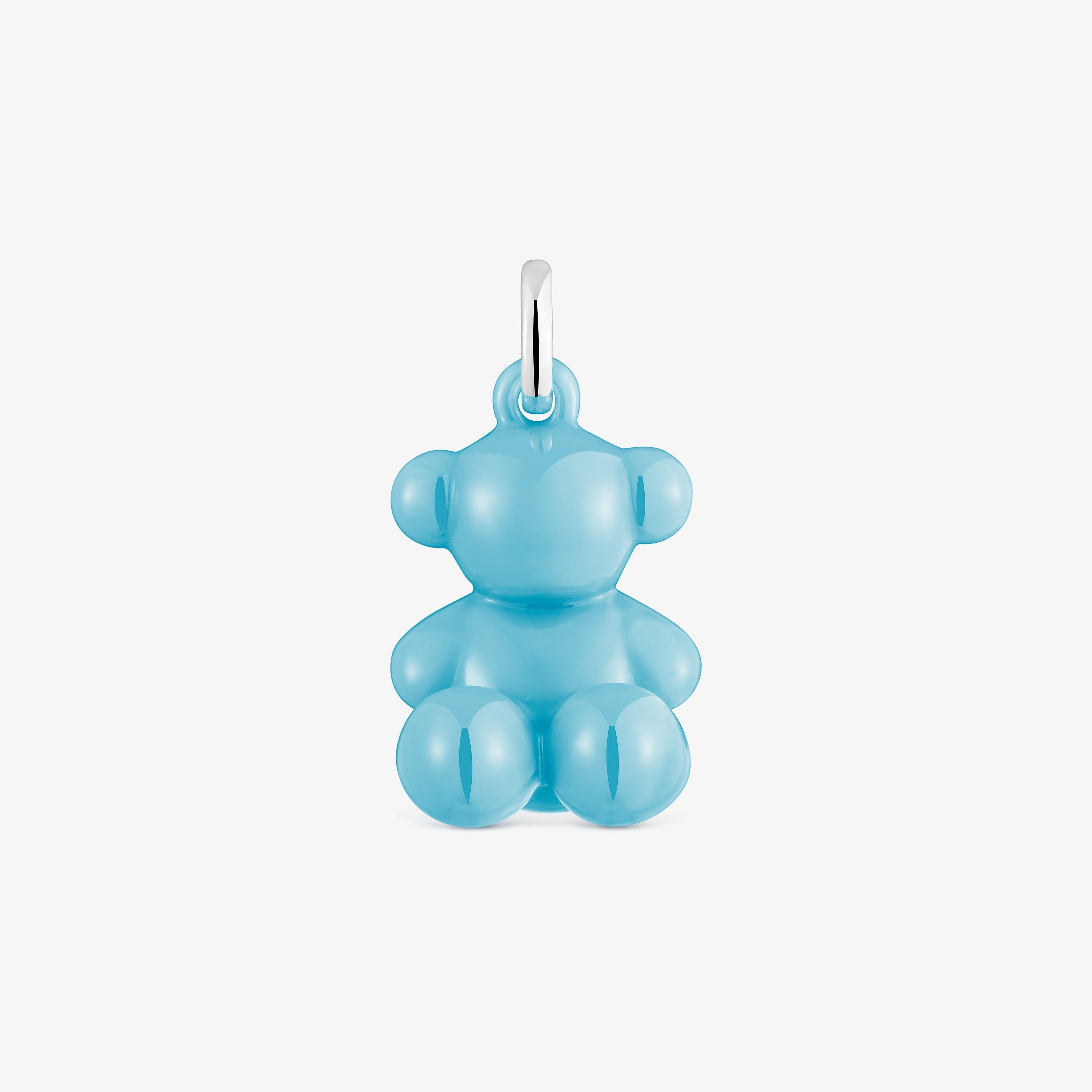 Silver and ceramic Bear pendant Bold Bear