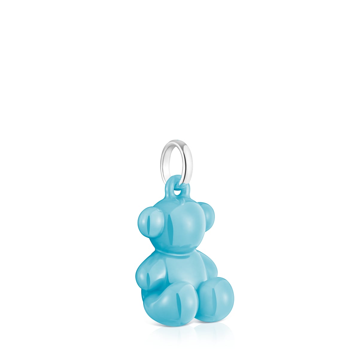 Colgante oso de plata y cerámica azul Bold Bear
