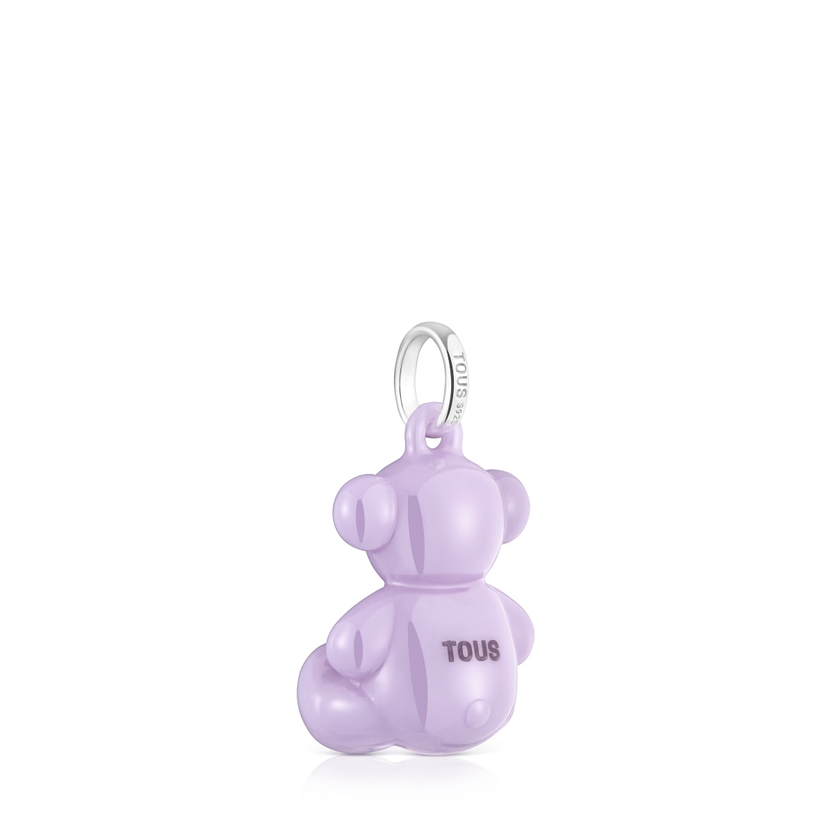Colgante oso de plata y cerámica lila Bold Bear