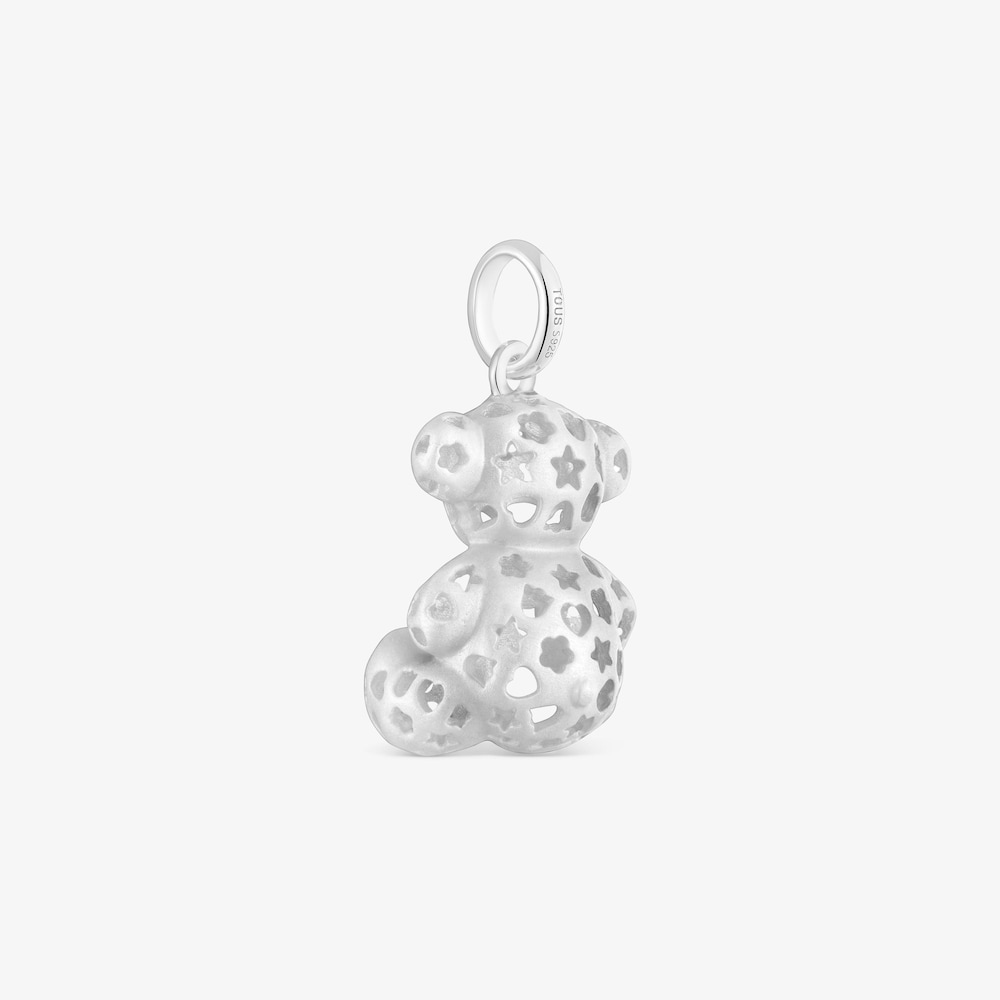 Srebrny wisiorek z maszynowo wyciętym motywem misia Bold Bear