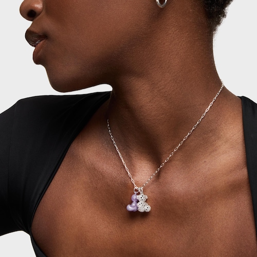 Colgante oso de plata con motivos troquelados Bold Bear