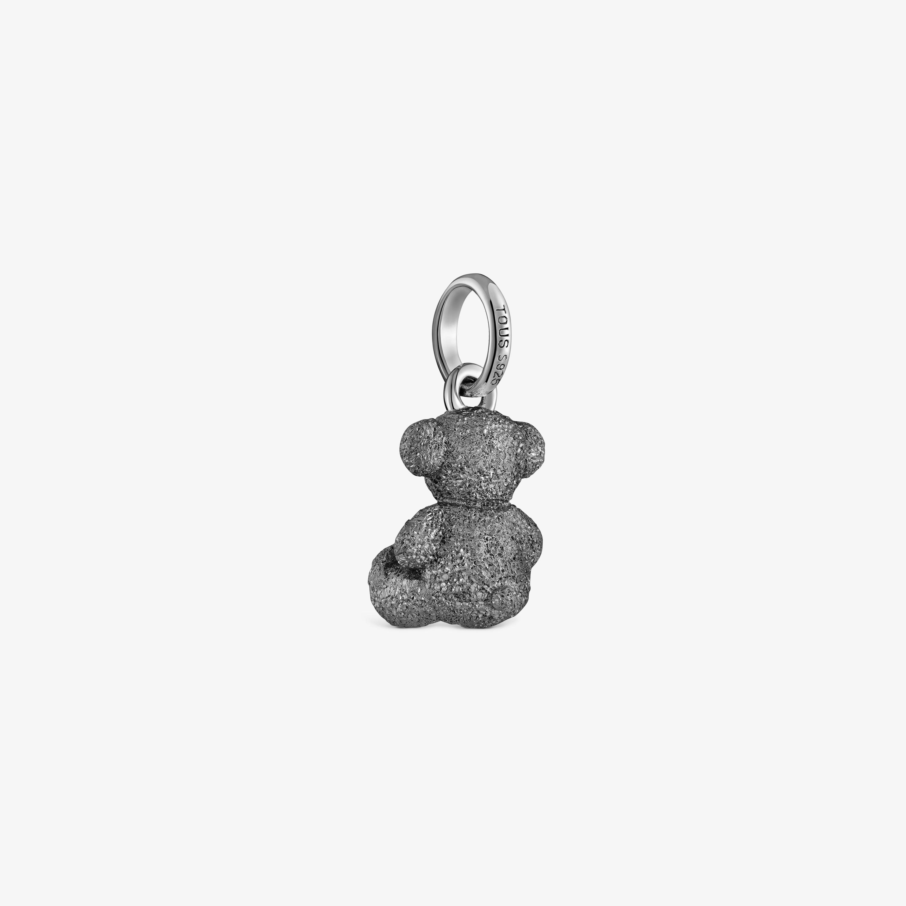 Diamond dark silver Bear pendant Bold Bear