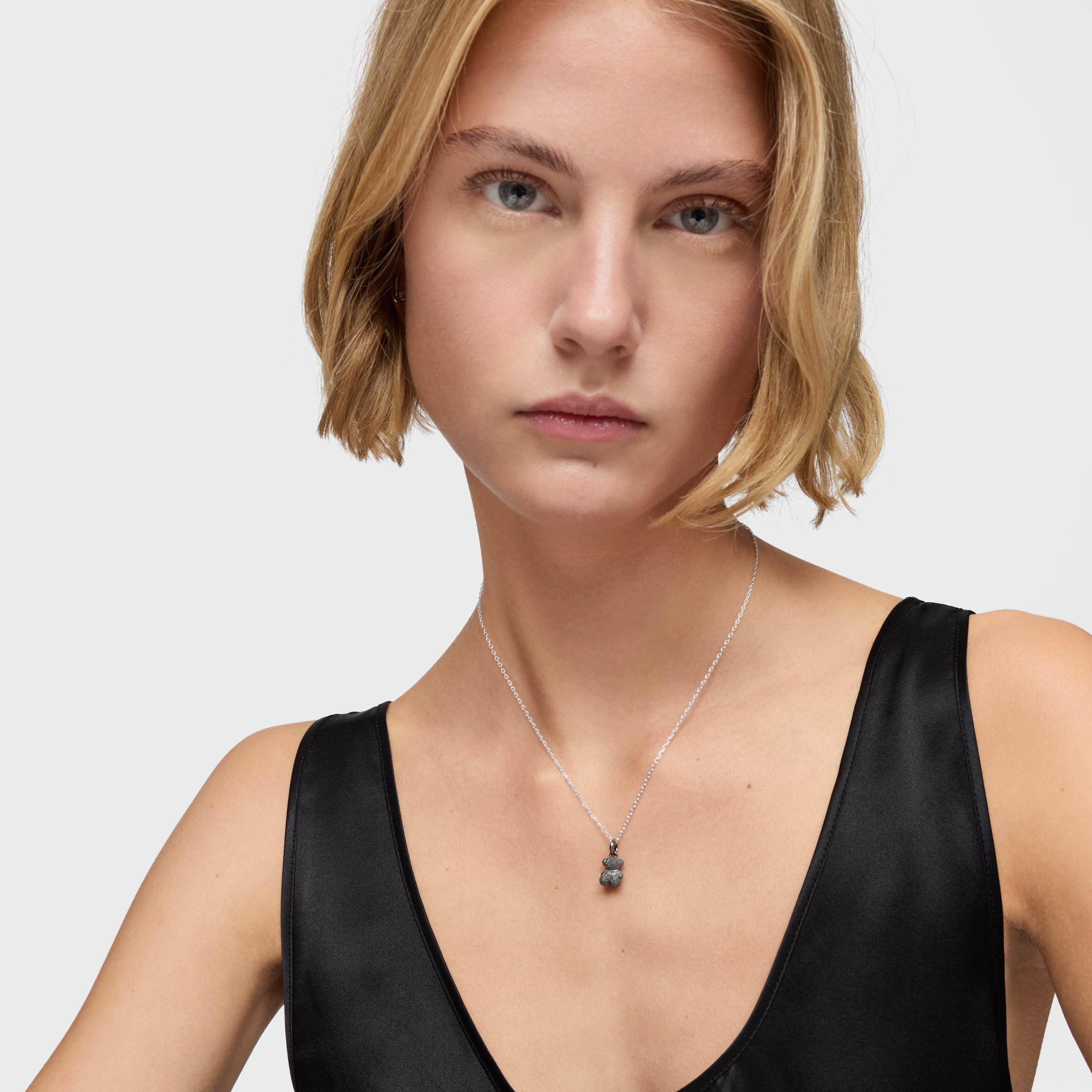 Diamond dark silver Bear pendant Bold Bear