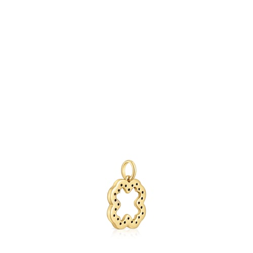14kt gold clover Pendant with chrome diopside Medallions