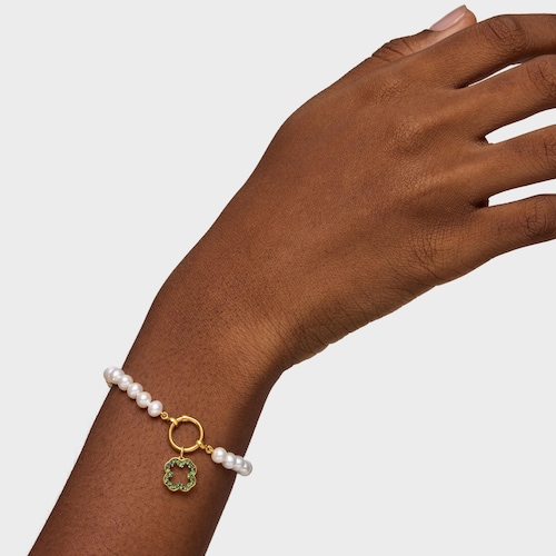 Colgante trébol de oro de 14 kt y cromodiópsido Medallions