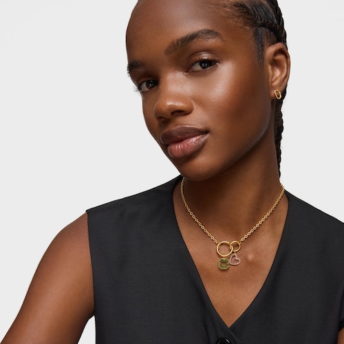 Colgante trébol de oro de 14 kt y cromodiópsido Medallions