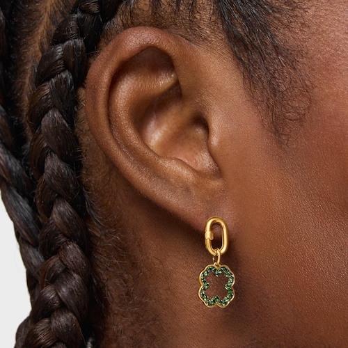 Colgante trébol de oro de 14 kt y cromodiópsido Medallions