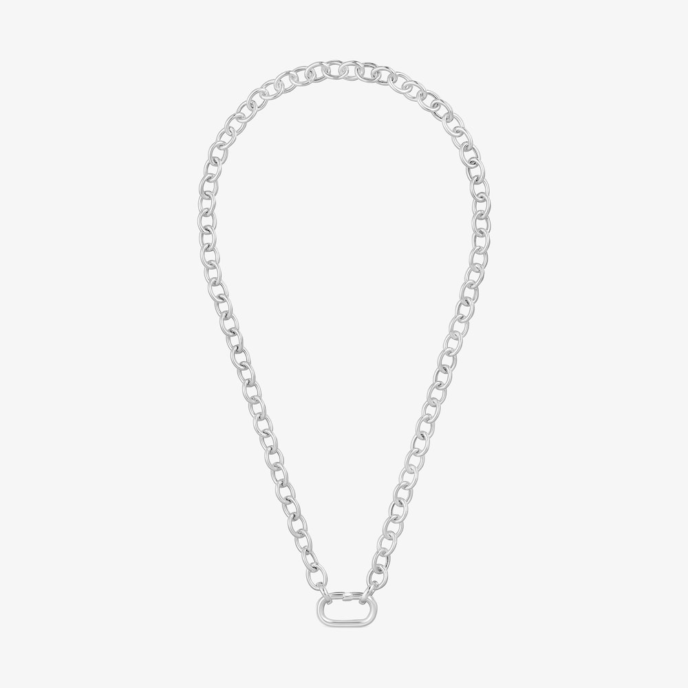 Collar cadena de plata y anilla Hold Oval
