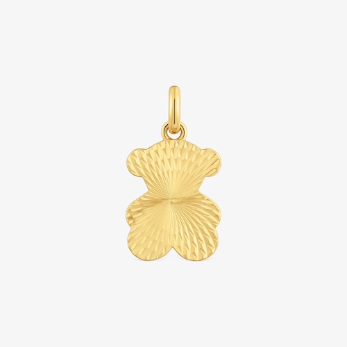 Pingente urso texturizado com banho de ouro de 18&nbsp;K sobre prata Sweet Dolls