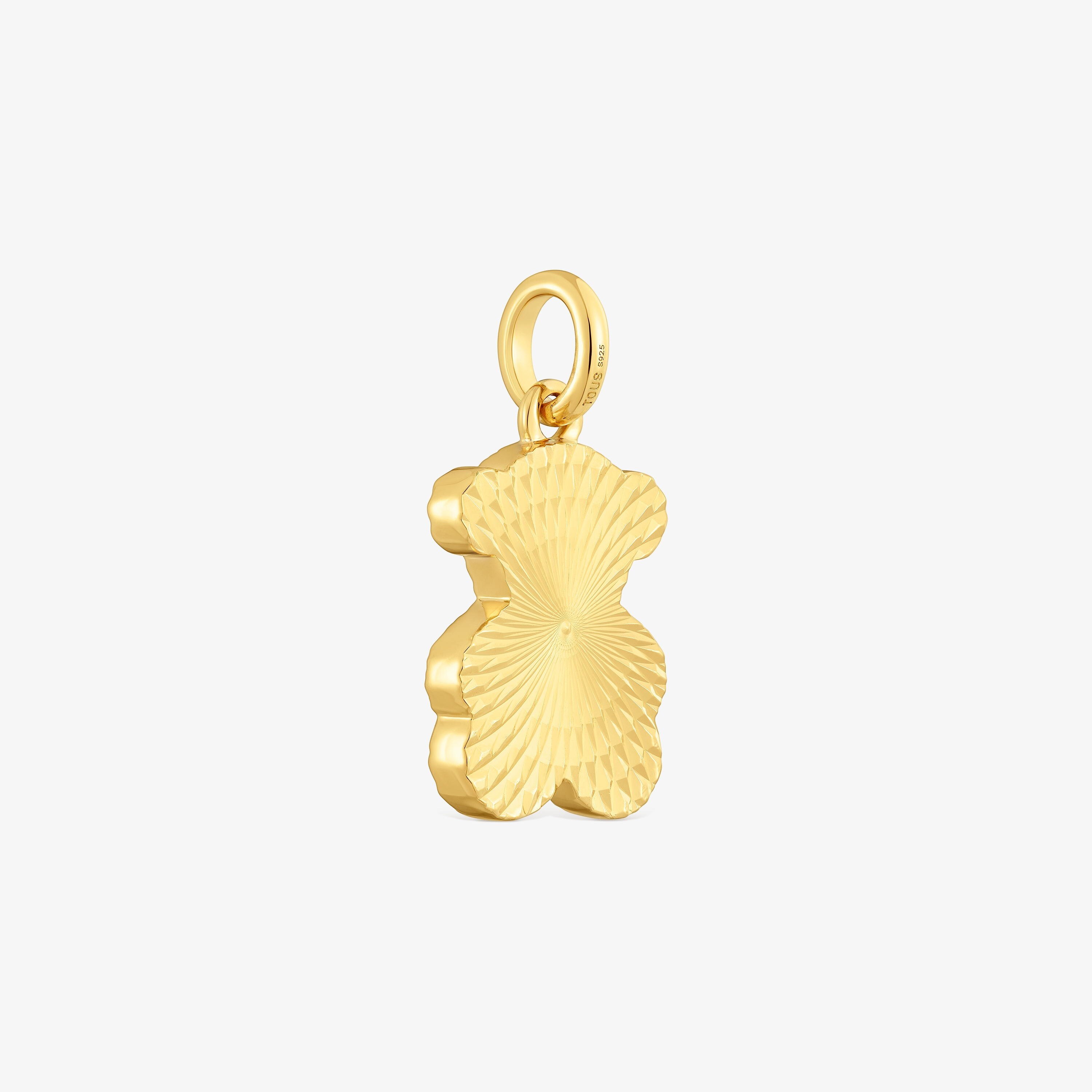 Textured bear Pendant with 18K gold vermeil Sweet Dolls