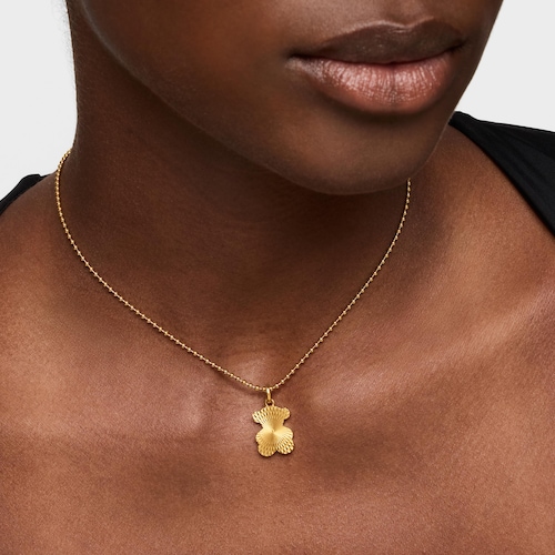 Colgante oso texturizado con baño de oro 18 kt sobre plata Sweet Dolls