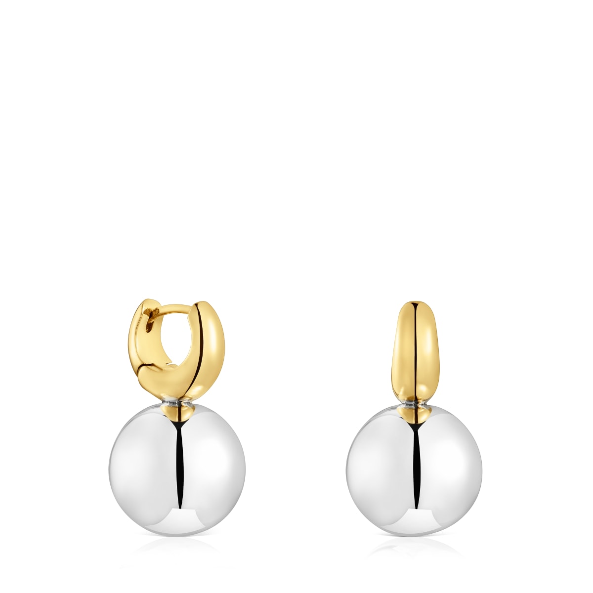 Tous - Pendientes Aro Bicolor Motivo Bola Warm - Plateado