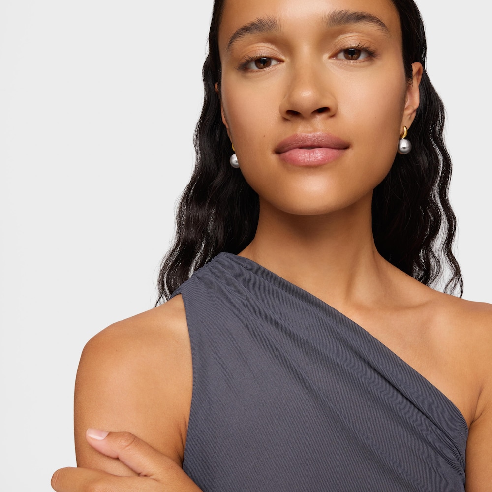 Two-tone ball-motif Hoop earrings Warm