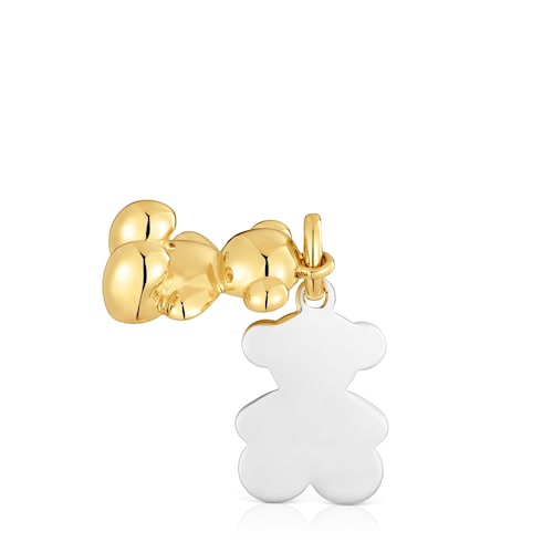Colgante bicolor con doble oso Bold Bear