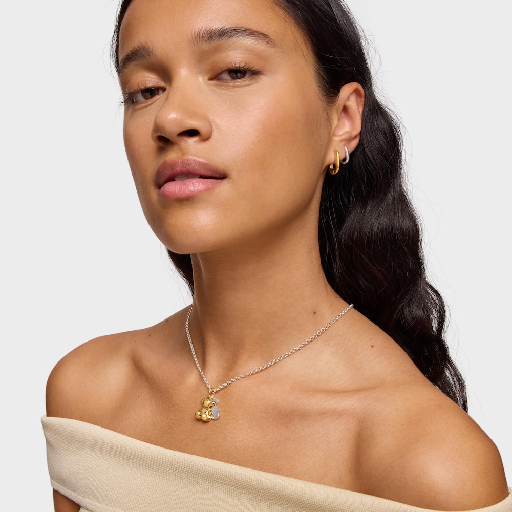 Pingente bicolor com duplo urso Bold Bear