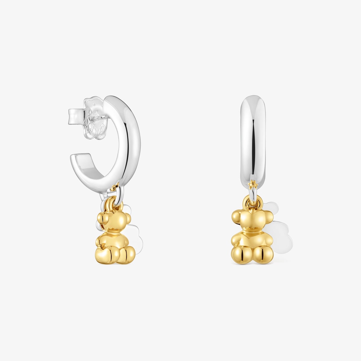 Tous - Pendientes De Aro Bicolor Con Doble Oso Bold Bear - Bicolor