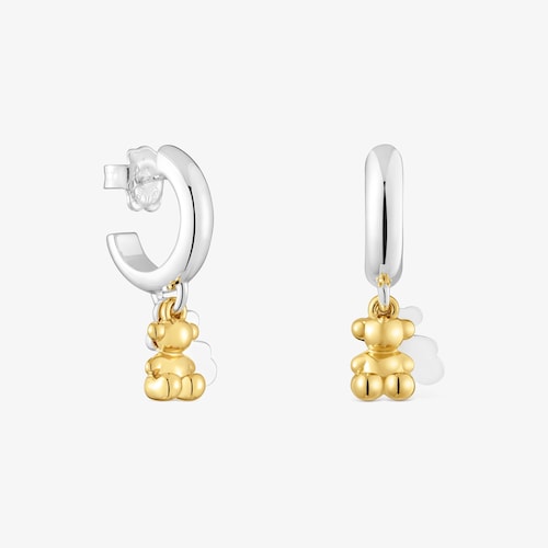 Arracades d'aro bicolor amb doble &oacute;s Bold Bear